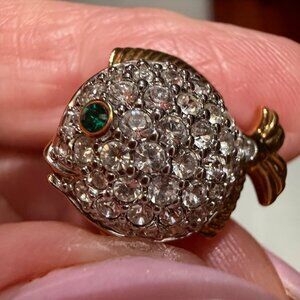 Swarovoski Puffer Fish Pin or Tie/Tac